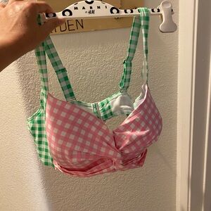 Draper James x Lands End Gingham bikini top size 16w, BNWT